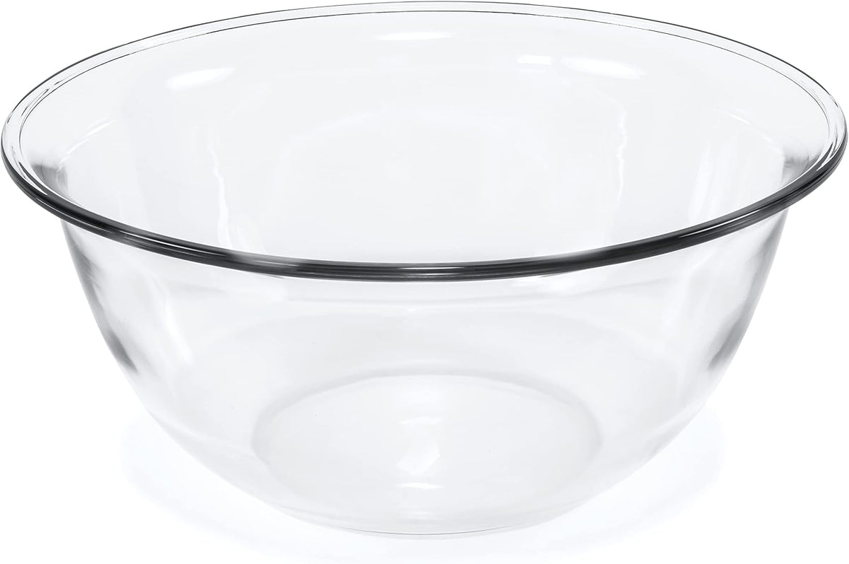 Red Co. 10.5” Dia Round Clear Glass 3 Qt Mixing Prep and Serving Bowl  Large