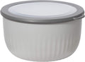 Oggi Prep  Store & Serve Plastic Bowl w/See-Thru Lid- Dishwasher  Microwave & Freezer Safe  (4 qt) Lt Gray w/Dk Gray Lid