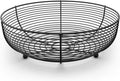 CAXXA Countertop Fruit Bowl  Wire Basket for Fruits  Breads  Vegetables Snacks  Black