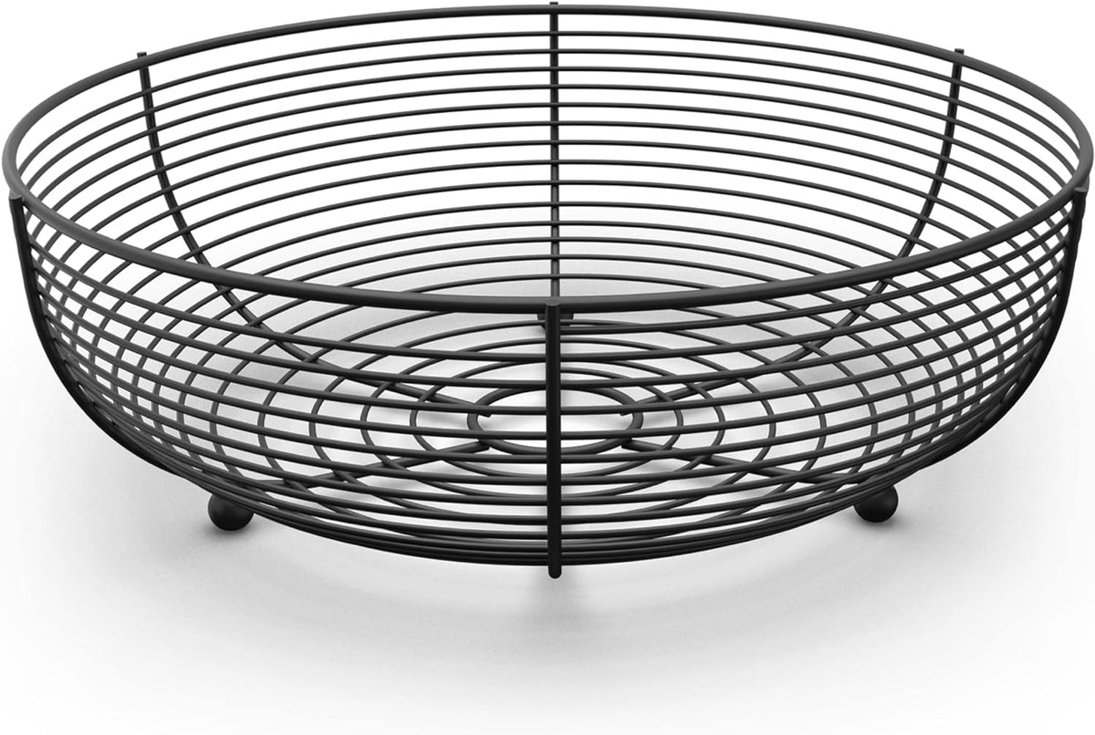 CAXXA Countertop Fruit Bowl  Wire Basket for Fruits  Breads  Vegetables Snacks  Black