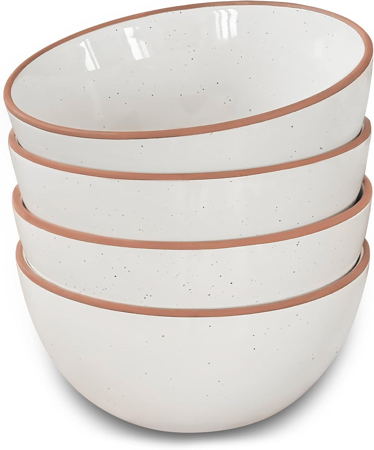 Mora Ceramic Bowls For Kitchen  28oz - Bowl Set of 4 - For Cereal  Salad  Pasta  Soup  Dessert  Serving etc - Dishwasher  Microwave  and Oven Safe - For Breakfast  Lunch and Dinner - Vanilla White
