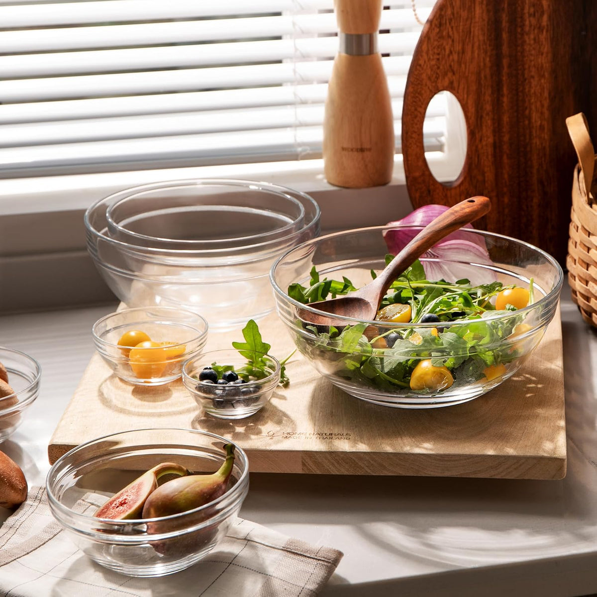 Sweejar 5.5 inch Glass Soup Bowls Set  20 oz Cereal Bowls  Bowls Set for Cereal Soup Salad Pasta Rice Oatmeal  9 pack