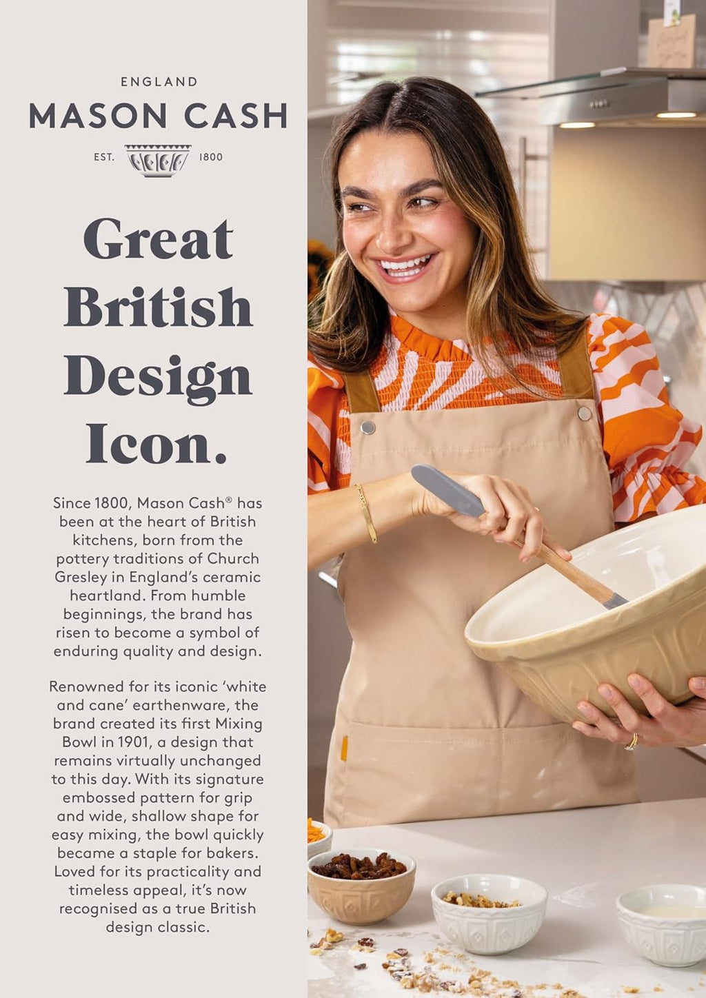 Mason Cash Home to Roost Mixing Bowl | 24cm Earthenware Bowl with Embossed Hen & Cockerel Design | Classic Bakeware for Dough  Pastry & Cake Mixing | Dishwasher & Freezer Safe